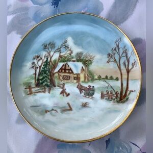 C Hall signed Christmas Plate